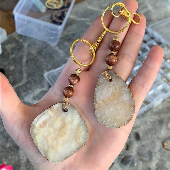 💕HP💕Druzy stone keychain - Picture 3 of 10